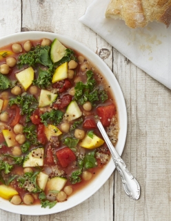 vegan minestrone soup in bowl