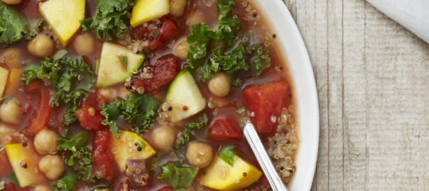 vegan minestrone soup in bowl